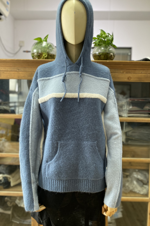 Women's sweater with hoodie