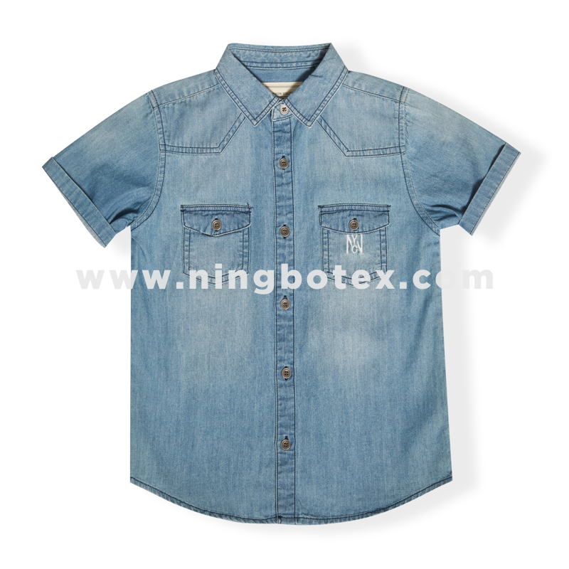 Boys short sleeve denim shirt