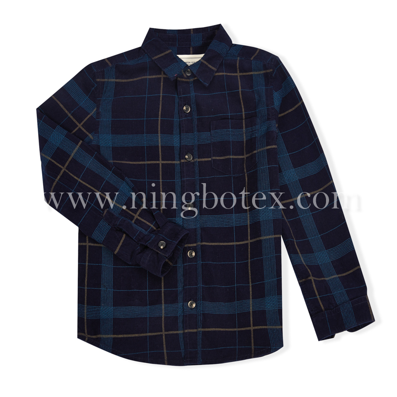 Boys L/S Corduroy Print Casual shirt