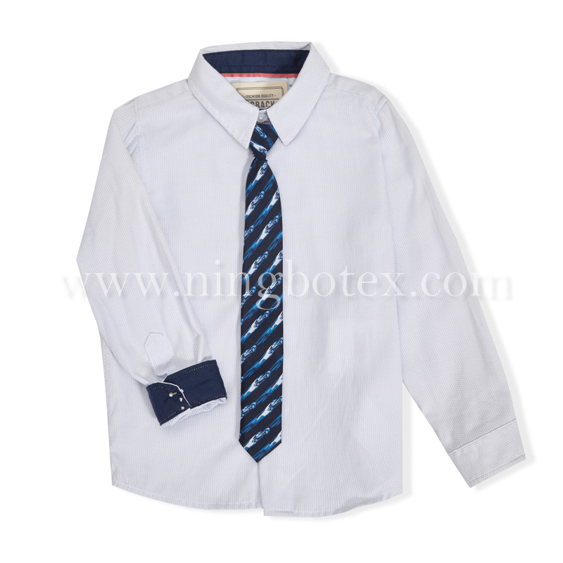 Infant Boys L/S Dobby Shirt With Tie