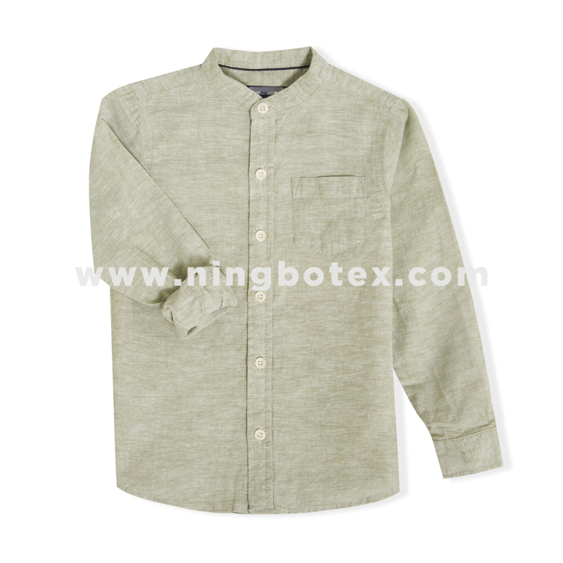 Boys L/S mandarin Collar Shirt