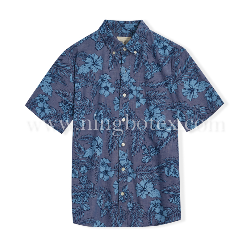 Mens SS Shirt Chambry Print