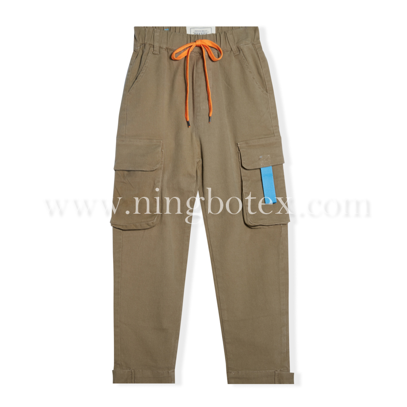 Boys bottom kids cotton spandex woven trousers