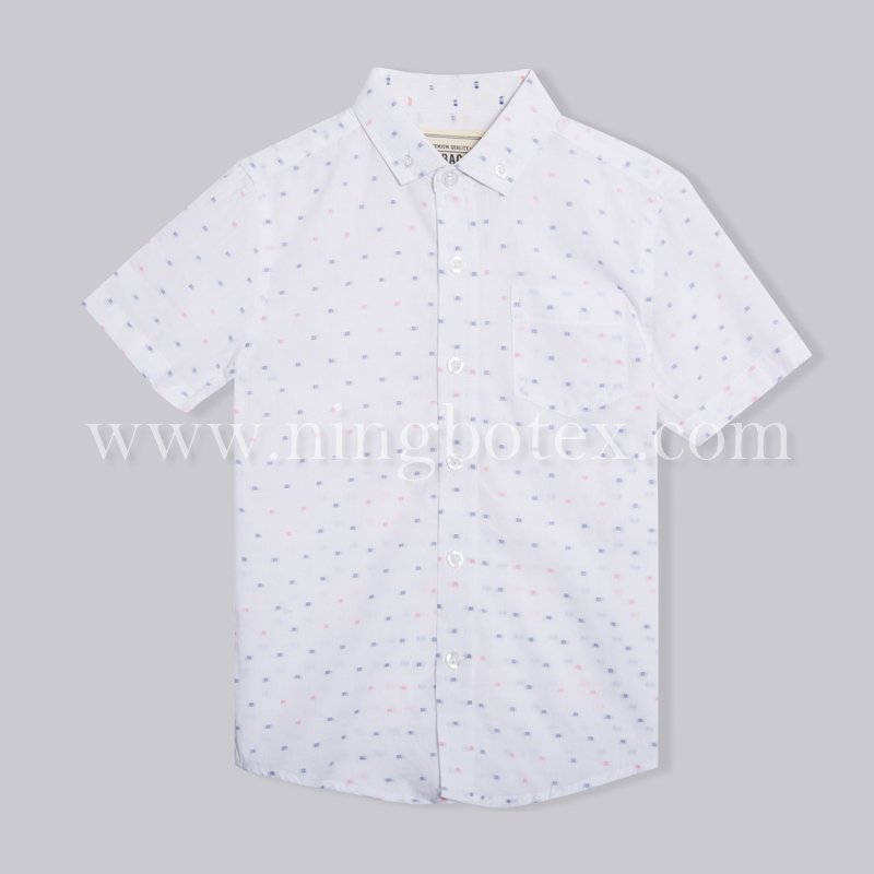 Boys S/S Dobby Casual Shirt