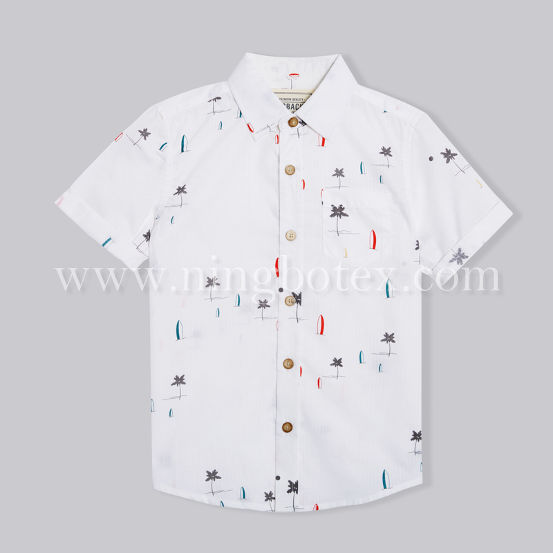 Boys S/S Dobby AOP Shirt