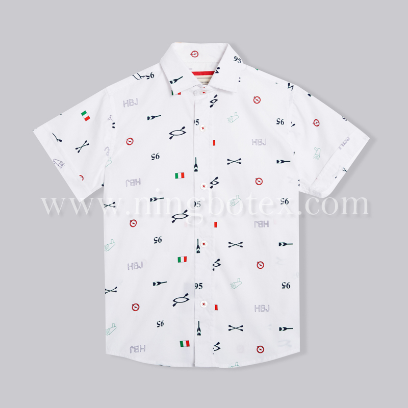 Boys S/S AOP Casual Shirt