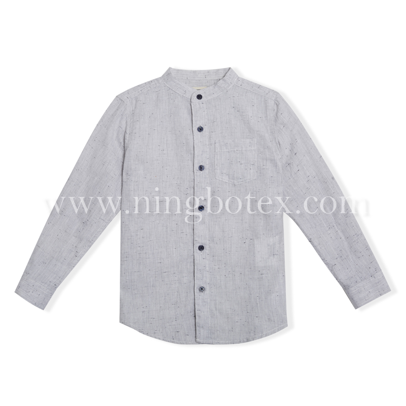 Boys L/S Mandarin Collar Casual Shirt