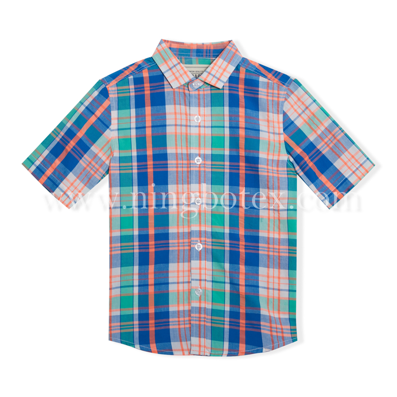 Boys S/S Seersucker Casual Shirt