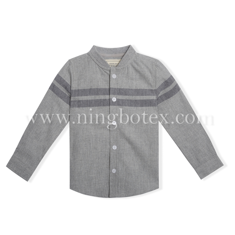 Infant Boys L/S Mandarin Collar Casual Shirt