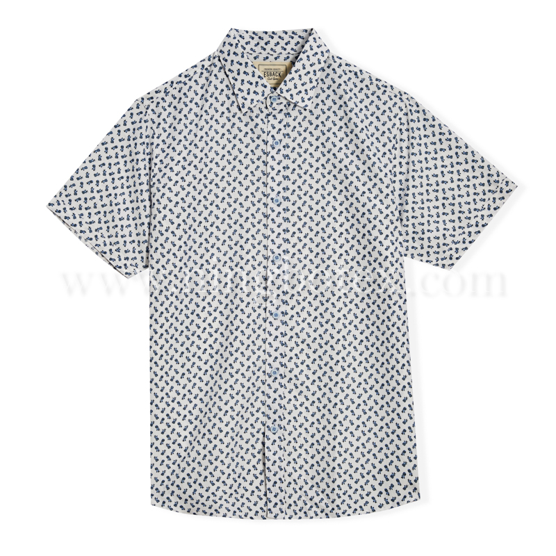 Boys S/S Micro fiber Print Casual Shirt