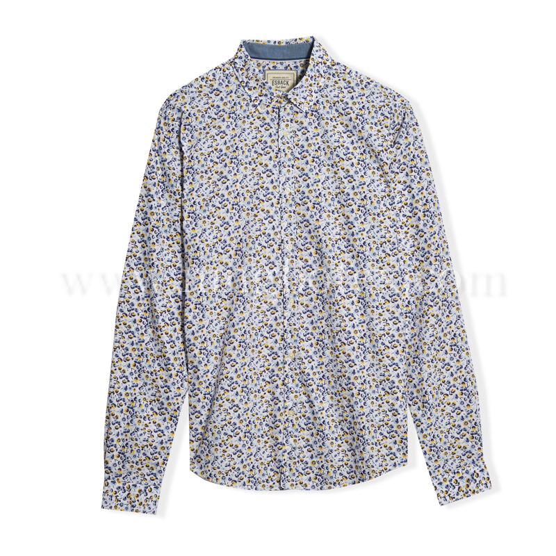 Mens LS Shirt Flower Print