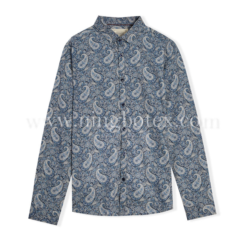 Mens LS Shirt Paisley Print