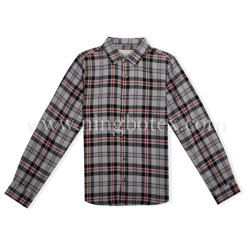 Boys Senior L/S Cotton Flannel Shirt