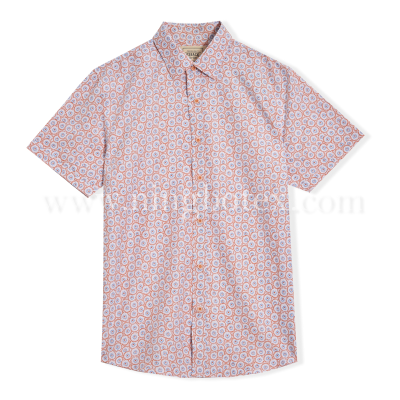 Boys S/S Micro fiber Print Casual Shirt