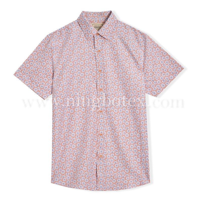 Boys S/S Micro fiber Print Casual Shirt