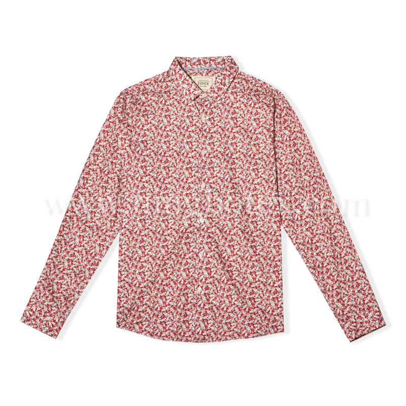 Mens LS Shirt Cotton Print TW060