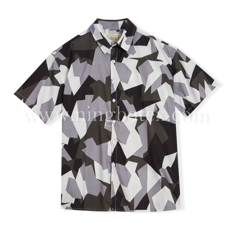 Mens SS Shirt Poly Print TW044