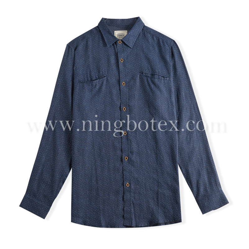 Mens LS Linen Cotton Twill Pocket Shirt TW023