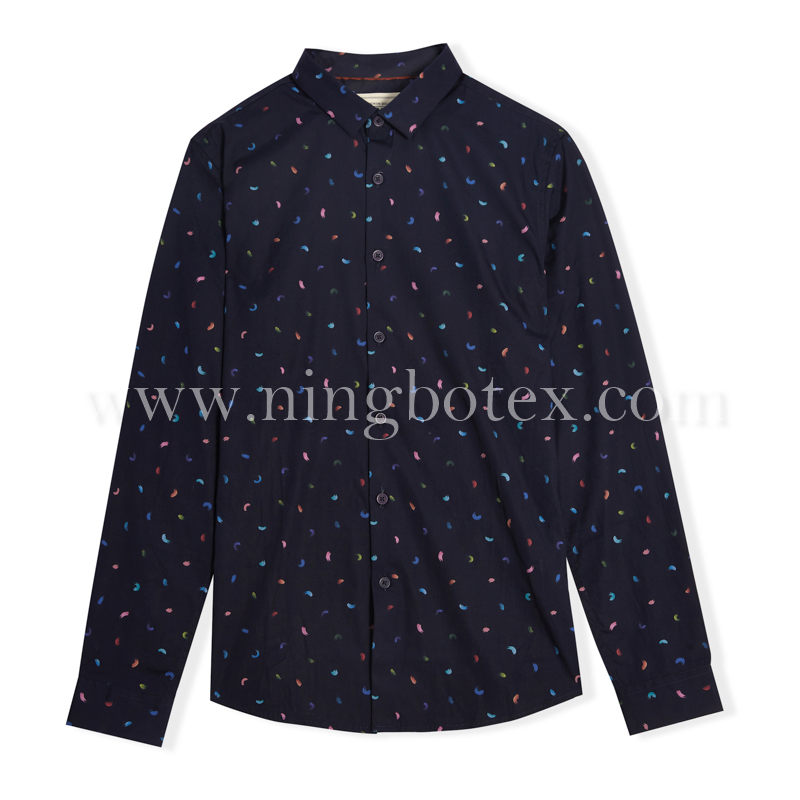 Mens LS Shirt Print Plume TW029